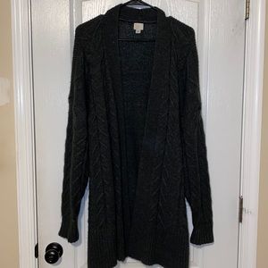 Women’s gray long open sweater